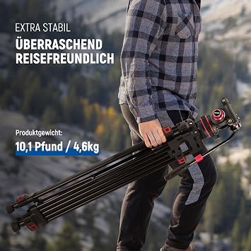 NEEWER 189cm video tripod video tripod with cushioning fluid head metal heavy duty dual mode QR plate photo tripod camera tripod compatible with DJI RS Gimbals TP75