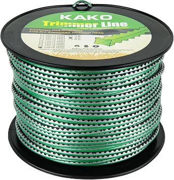 Sawtooth 175 Trimmer Line, Heavy Duty Sawtooth Weed Wacker String .175, Weed Eater String .175 inch-by-298ft-3lb Dual Core String Serrated Trimmer Line with Line Cutter