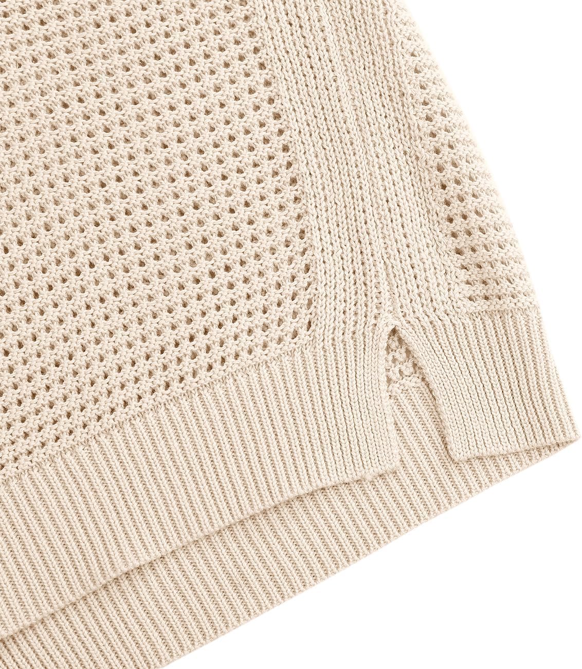 Womens Knit Sweater Vest Summer Tank Tops Round Neck Crochet Hollow Out Sleeveless Crop Top - Image 6