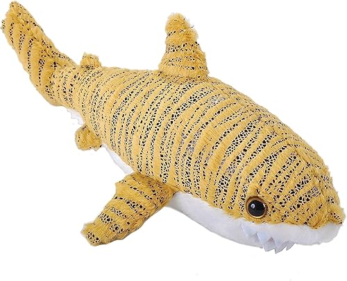 Wild Republic Tiburón tigre, foilkins, animal de peluche, 12 pulgadas, regalo para niños, juguete de peluche, botellas de agua recicladas