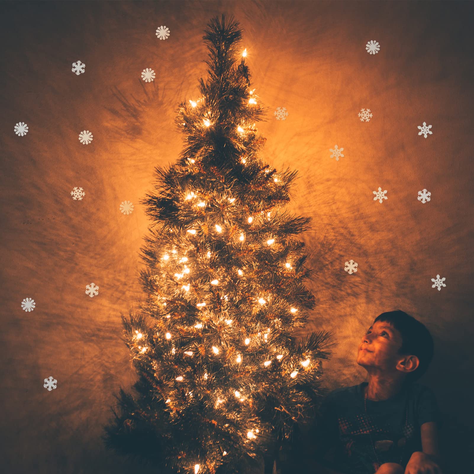 Abaodam 600stücke Leuchtende Schneeflocken Wandsticker Dekoration Für Innenräume Selbstklebend Weiß Und Blau Für Weihnachten Und Winterfestlichkeiten