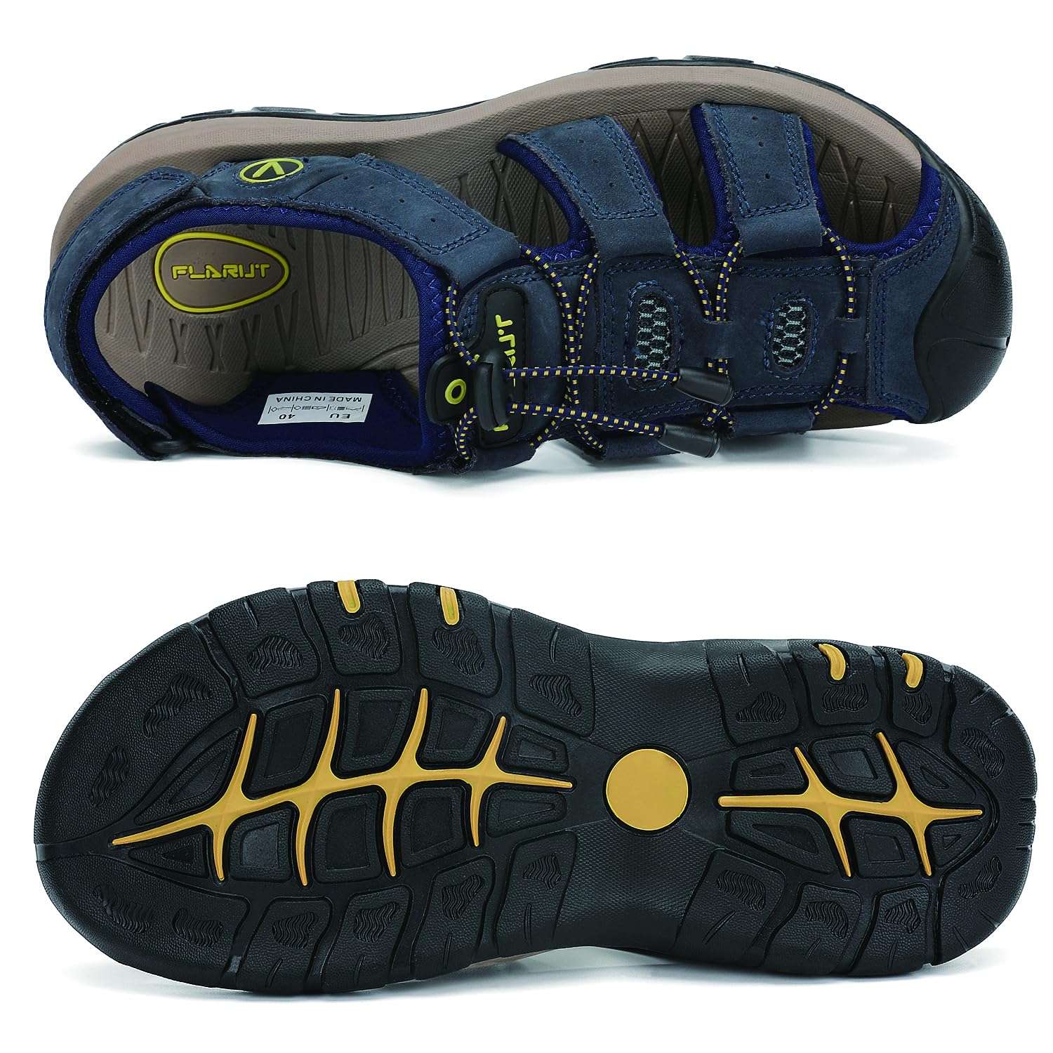 FLARUT Sandalen Herren Outdoorsandalen Sommer Wanderschuhe Trekkingsandalen Leder Strand Wandersandale Laufschuhe Lässige Sneaker Sportsandalen
