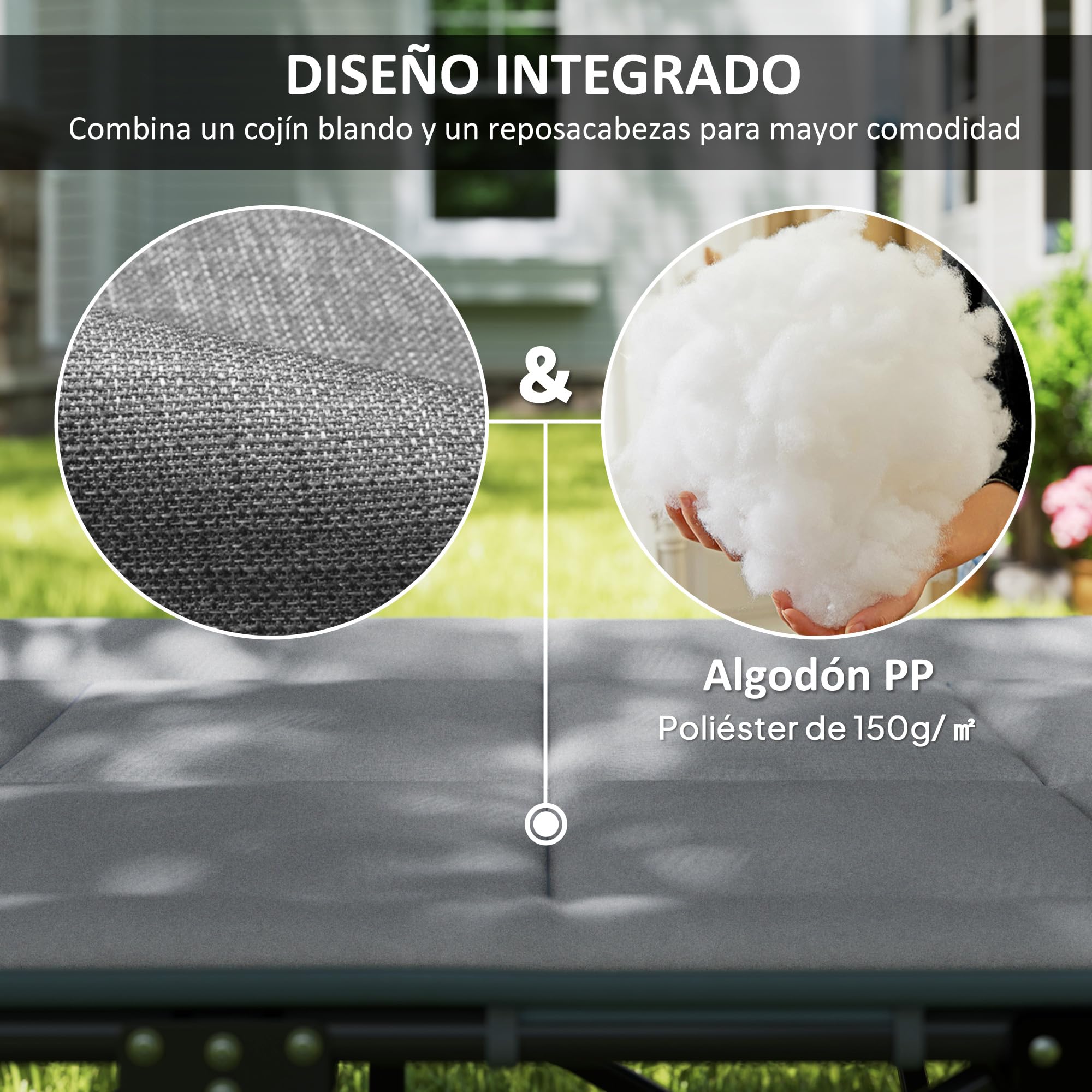 Outsunny Cama Plegable Camping Cama de Acampada Portátil Tumbona de Camping con Reposacabezas y Bolsillo Lateral Carga 150 kg para Playa Senderismo 187x67x37 cm Gris