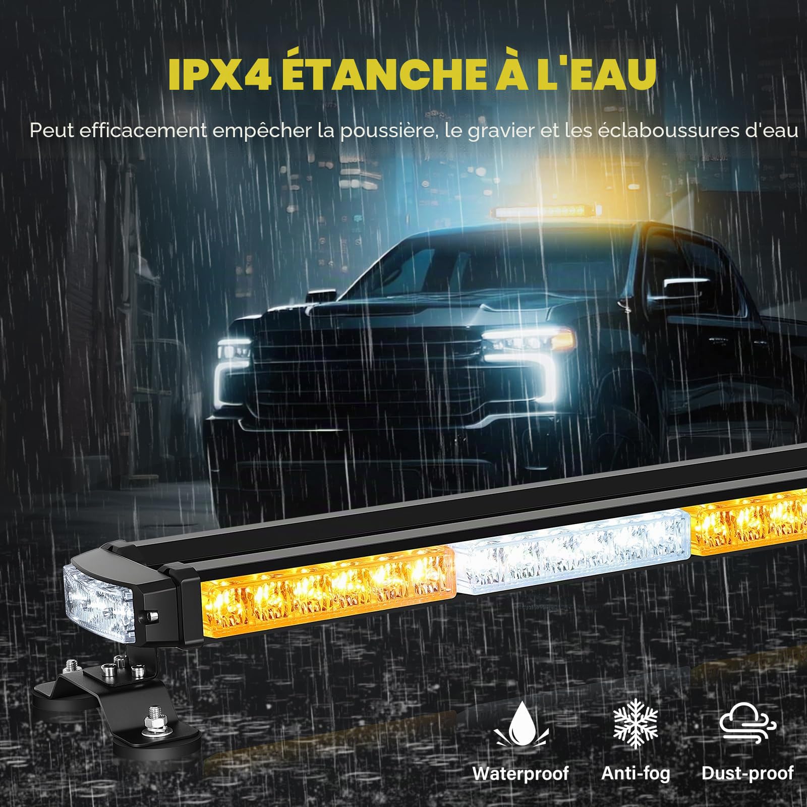 RIGIDON Barre Lumineuse Clignotante Stroboscopique à LED, 49" 125 cm 102LED