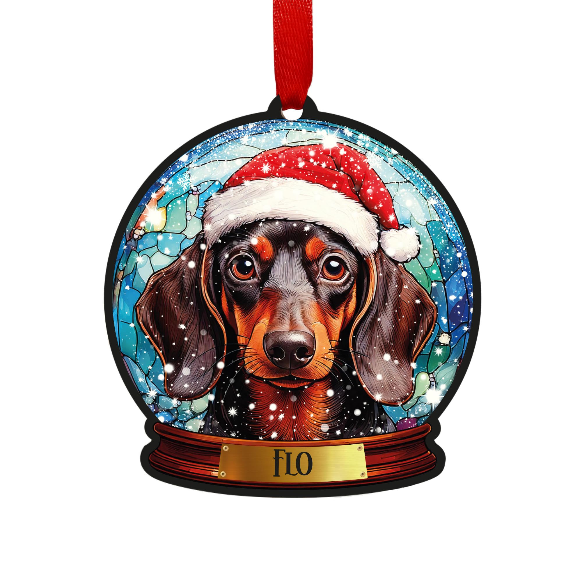 Dachshund Personalised Snow Globe Decoration