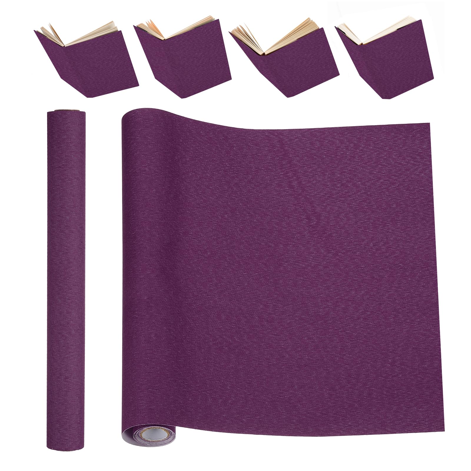 PATIKIL Book Binding Cloth, 51 x 11 Inches Book Cloth for Binding Repairing Fabric Surface Paper Backed Bookbinding Supplies, Purple