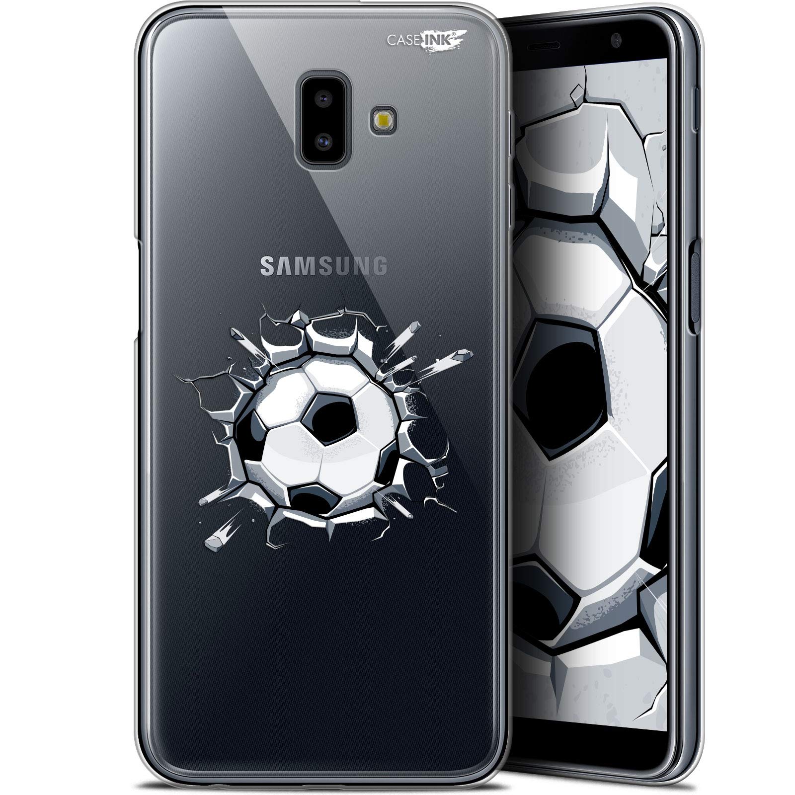 Ultra Slim Case for 6.4-Inch Samsung Galaxy J6 Plus with Football Motif