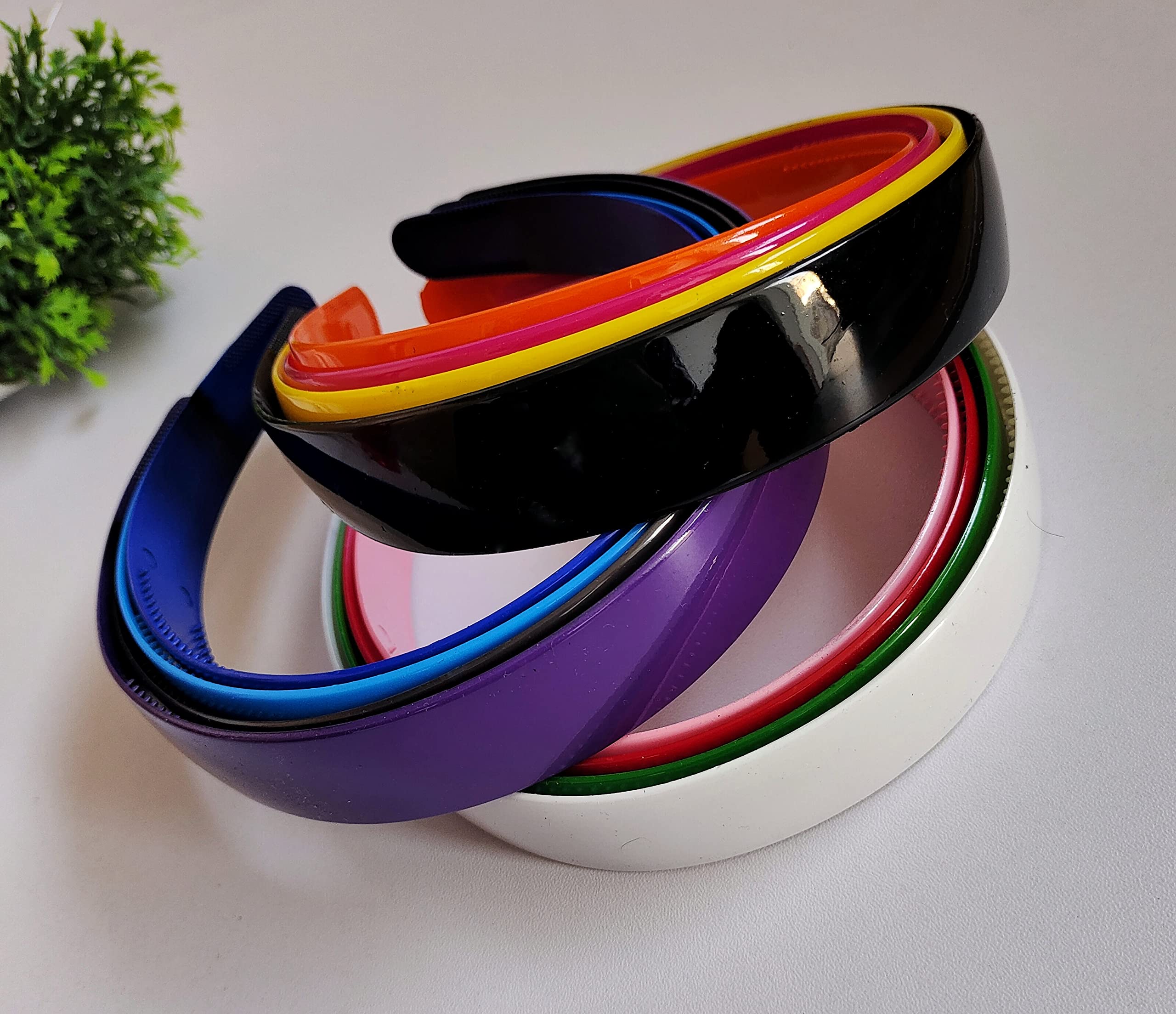 Plastic Hair Bands for Girls & women (EXTRA-WIDE, MULTI-COLOUR) For Pretty Girls & Ladies and Wome's Party, Wedding Functions, Casual Days, Indoor outdoor-image-12
