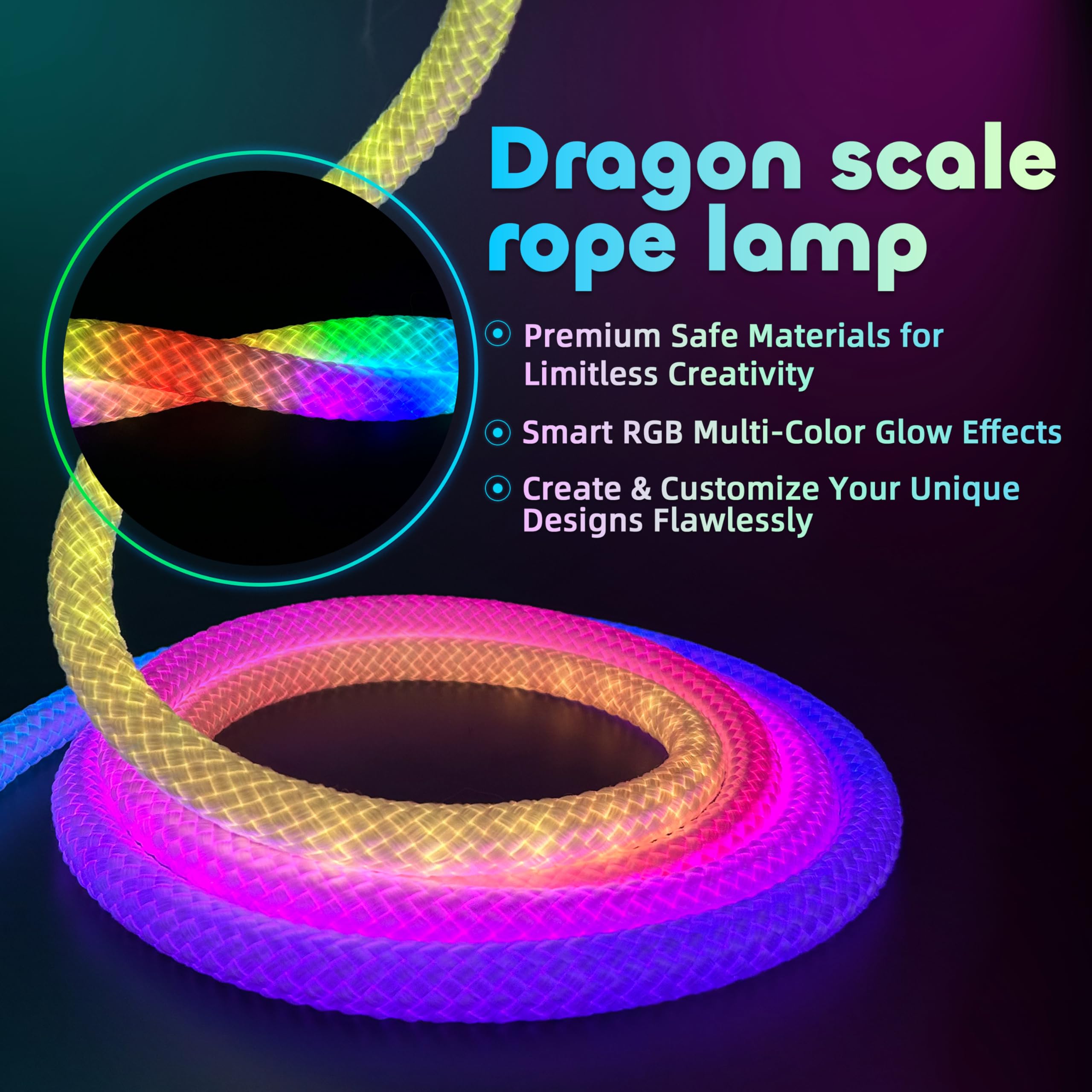 Tira de luces LED de neón de 10 pies, tira de sincronización de música impermeable con control remoto y aplicación, iluminación flexible alimentada por USB para decoración de Navidad, Halloween, sala