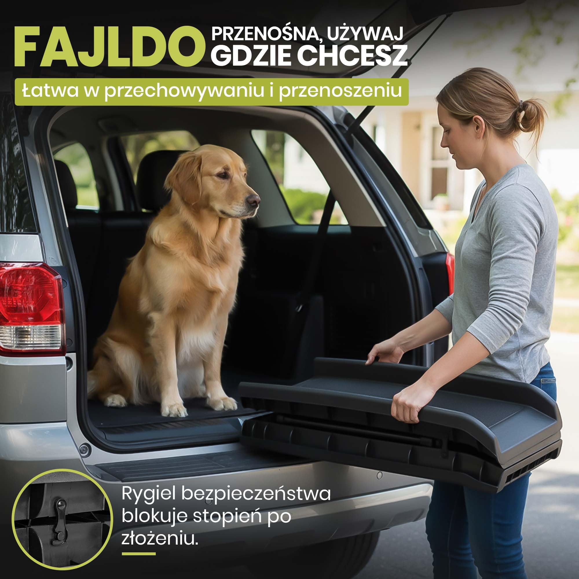 all Pets United® Rampa dla psa do bagażnika – udźwig 80 kg | Składana rampa dla psów i kotów, 157x40 cm, antypoślizgowa, ok. 5 kg – idealna do SUV i kombi