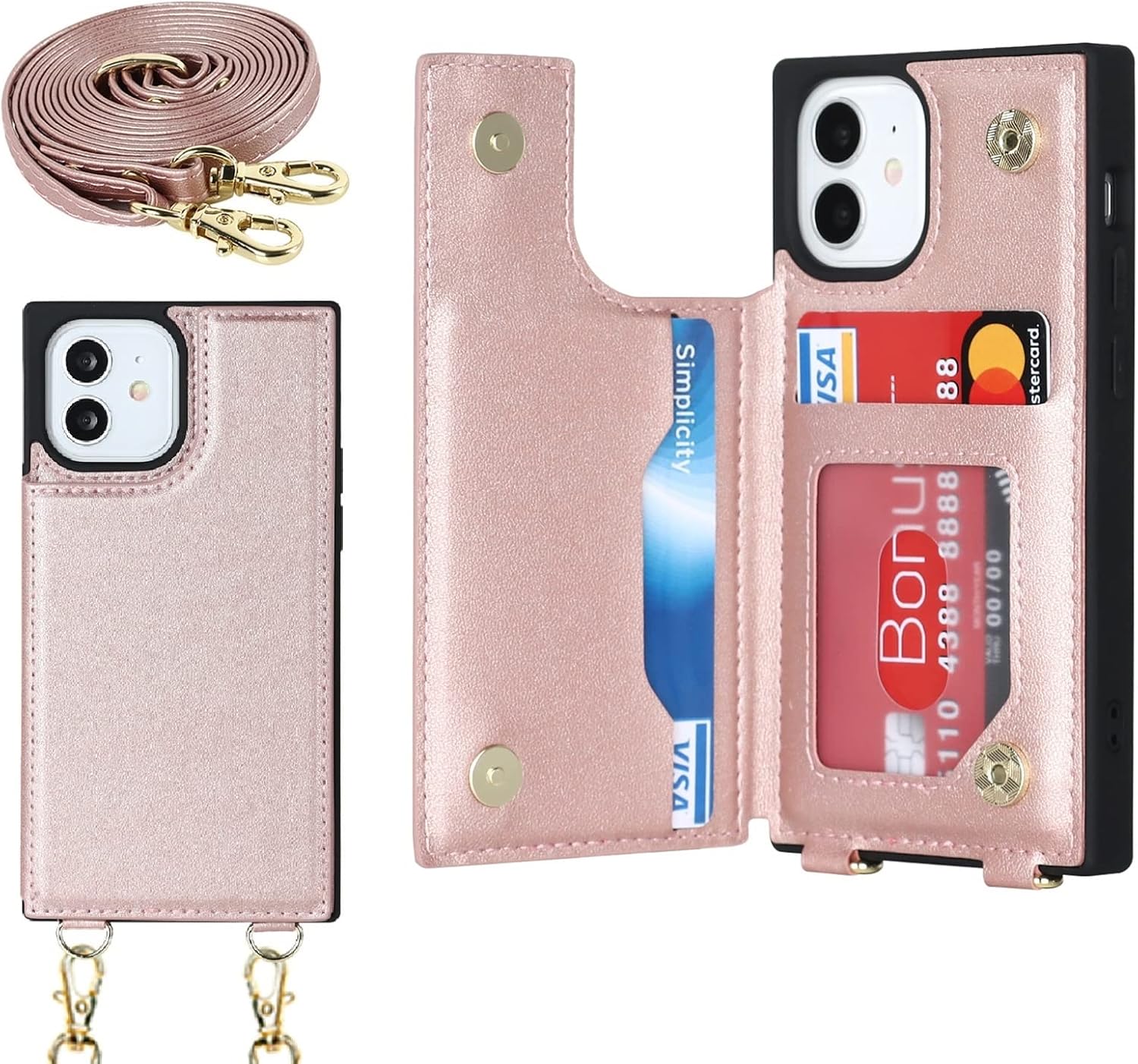 Jaorty for iPhone 12 Mini Crossbody Wallet Case with