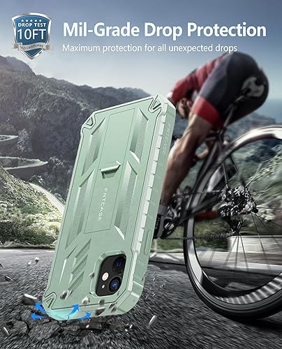 Miniatura 3 de FNTCASE Funda para iPhone 11 funda para iPhone XR con soporte a prueba de golpes de grado militar, doble capa de protección completa, resistente