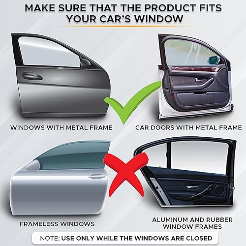 Miniatura 8 de EcoNour Parasol para ventana lateral de automóvil (paquete de 1)  Parasol magnético de succión para la parte trasera del automóvil bloquea el calor