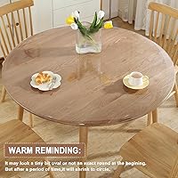 Vista 5 de LovePads Protector de mesa redondo transparente de 24 pulgadas, protector de mesa de 2 mm de grosor para comedor, cubierta de mesa impermeable