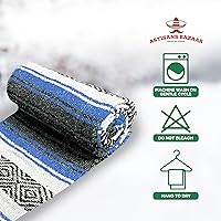 Vista 52 de Artisans Bazaar Poncho tradicional mexicano de Baja para hombres y mujeres, auténtico sarape de Gaban, manta de vaquero Pancho Jorongo rojo - rosa