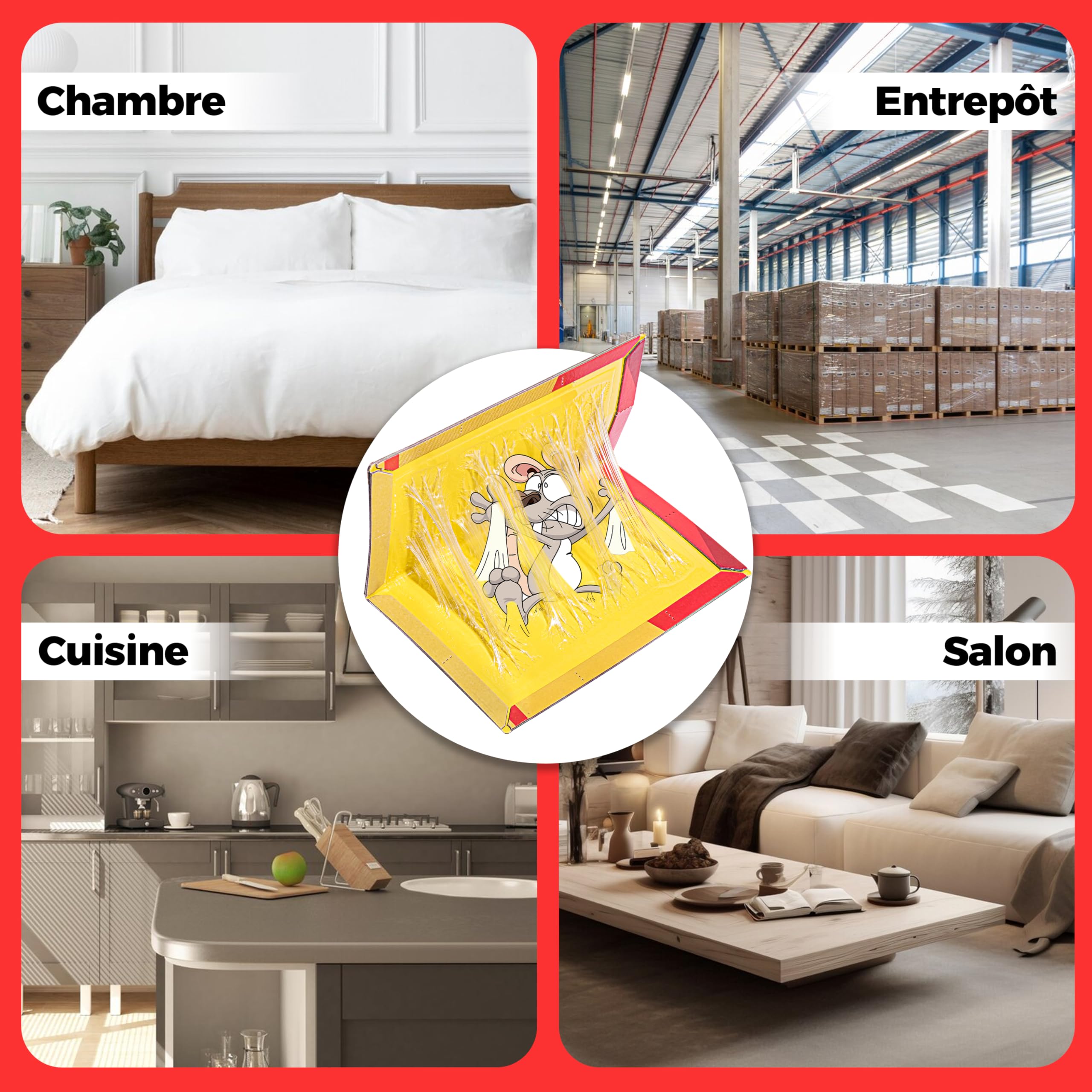 Pièges à Souris & Rats – Lot de 20 Plaques de Glu Ultra-Collantes | Pliable, Non Toxique, Facile à Installer | Usage Intérieur & Extérieur | Format XL Anti-Rongeurs