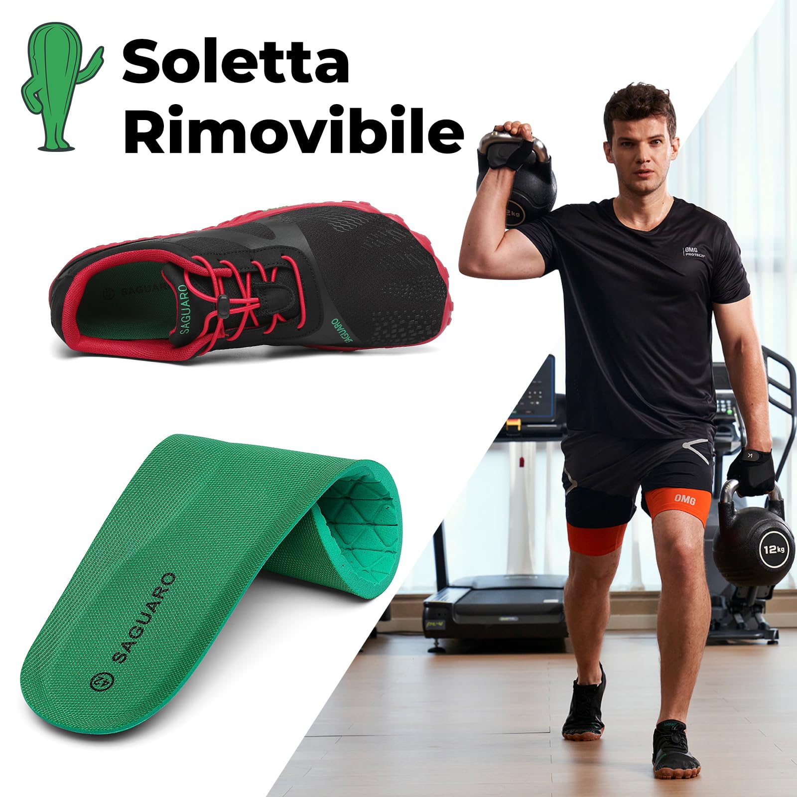 SAGUARO Scarpe Barefoot Shoes Minimaliste Scarpe da Trail Running Uomo Donna Gr.36-48