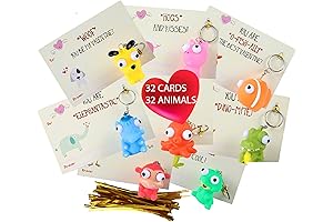 Premium Valentine’s Day Card for Kids with Squeezable Animal Keychain