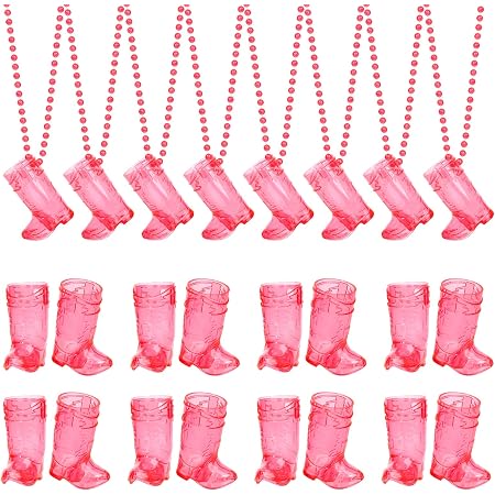 33 Pcs Cowboys Glass Plastic Mini Western Cowgirl Hat And Boot Glasses...