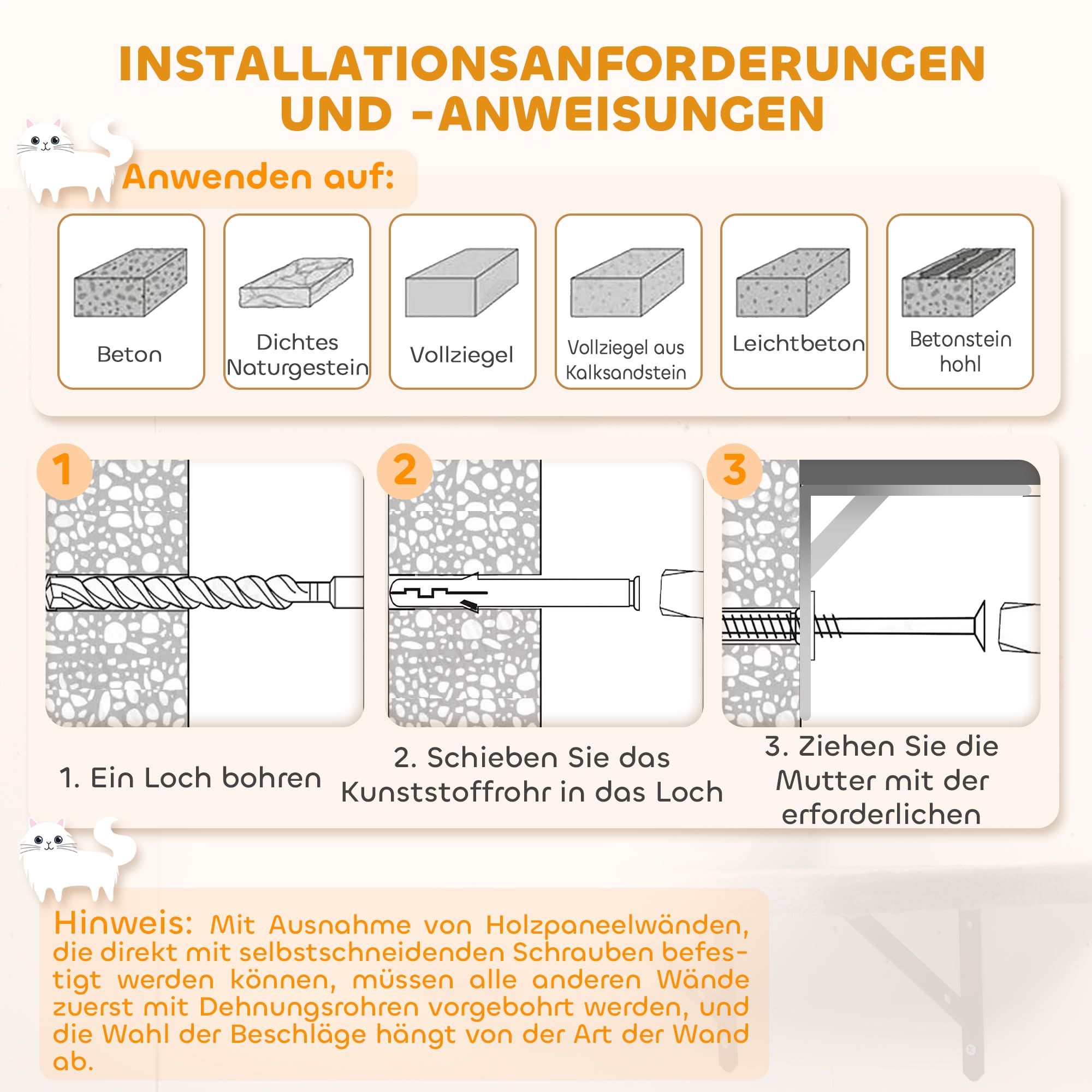 PawHut Katzen Kletterwand Set Kratzbrett 4-teilig bis zu 5 kg Beige | Bett, Kratzbaum mit Höhle, Weicher Leiter, Katzenmöbel