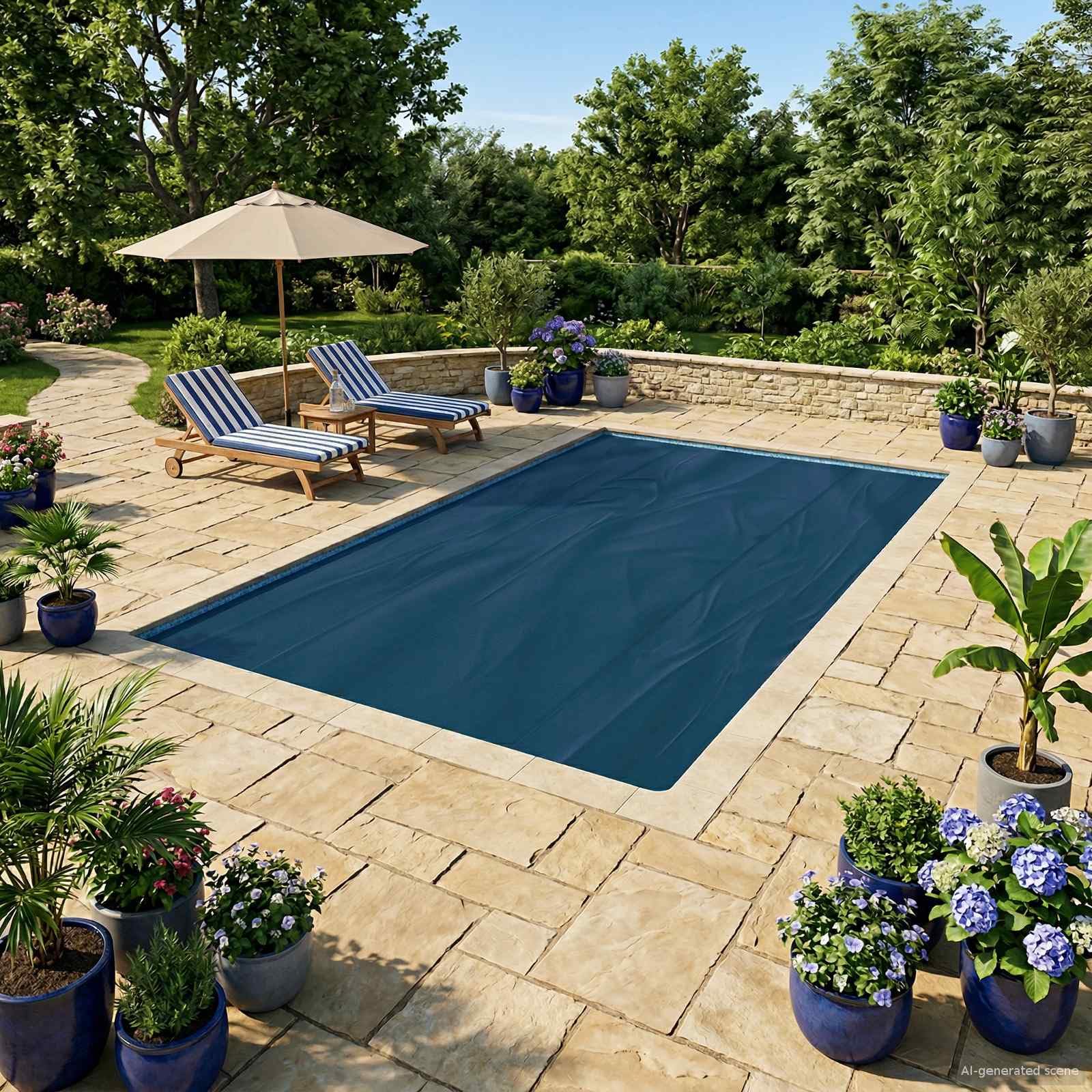 vidaXL Solar Poolabdeckung Hochwertig 488 x 244 cm 200 μm Quadratisch, Quadratische Poolabdeckung, solarbetrieben, leicht, umweltfreundlich, UV-Schutz, passgenau, Outdoor-Zubehör