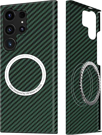 Carbon Fiber for Samsung Galaxy S25 Ultra Case, Carbon Texture Case Made Of Aramid Fiber, Ultra Slim Protective Cover with Magnetic, for Samsung S25 Ultra 5G Phone Case Supports Wireless Charging