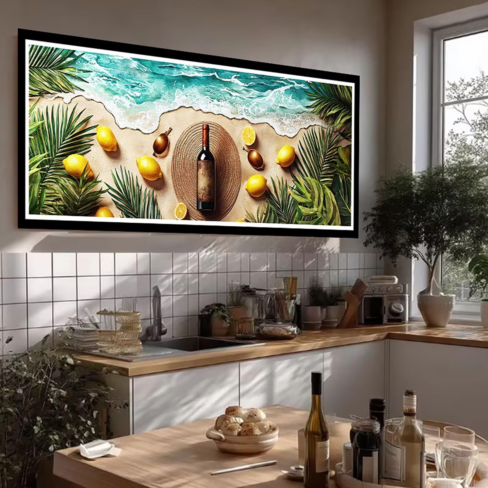 5D DIY plaża diamentowe malowanie duży rozmiar 100 x 300 cm, diamentowe malowanie dla dorosłych, malowanie diamentowe malarstwo haft ścieg krzyżykowy kryształ górski kreatywny zestaw do dekoracji