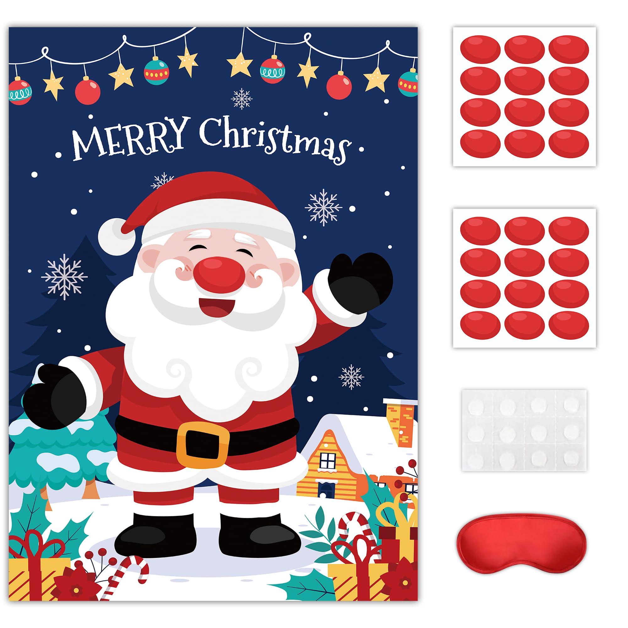 Kaxulvoblig Pin The Nose on The Santa Claus, Christmas Party Games