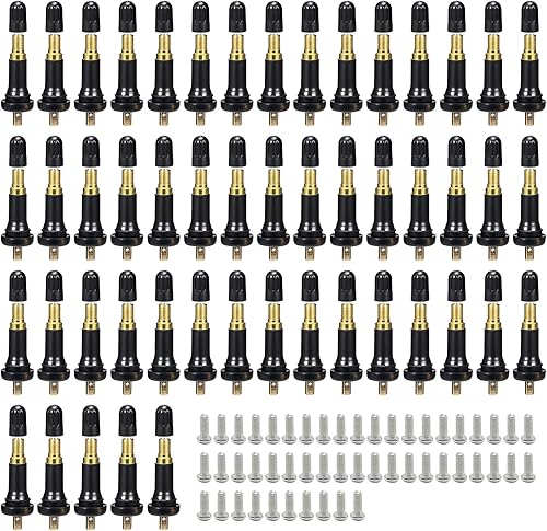 Miniatura 7 de TR413 - Vástagos de válvula de neumático de goma negra TPMS para GM Chevy (paquete de 50)