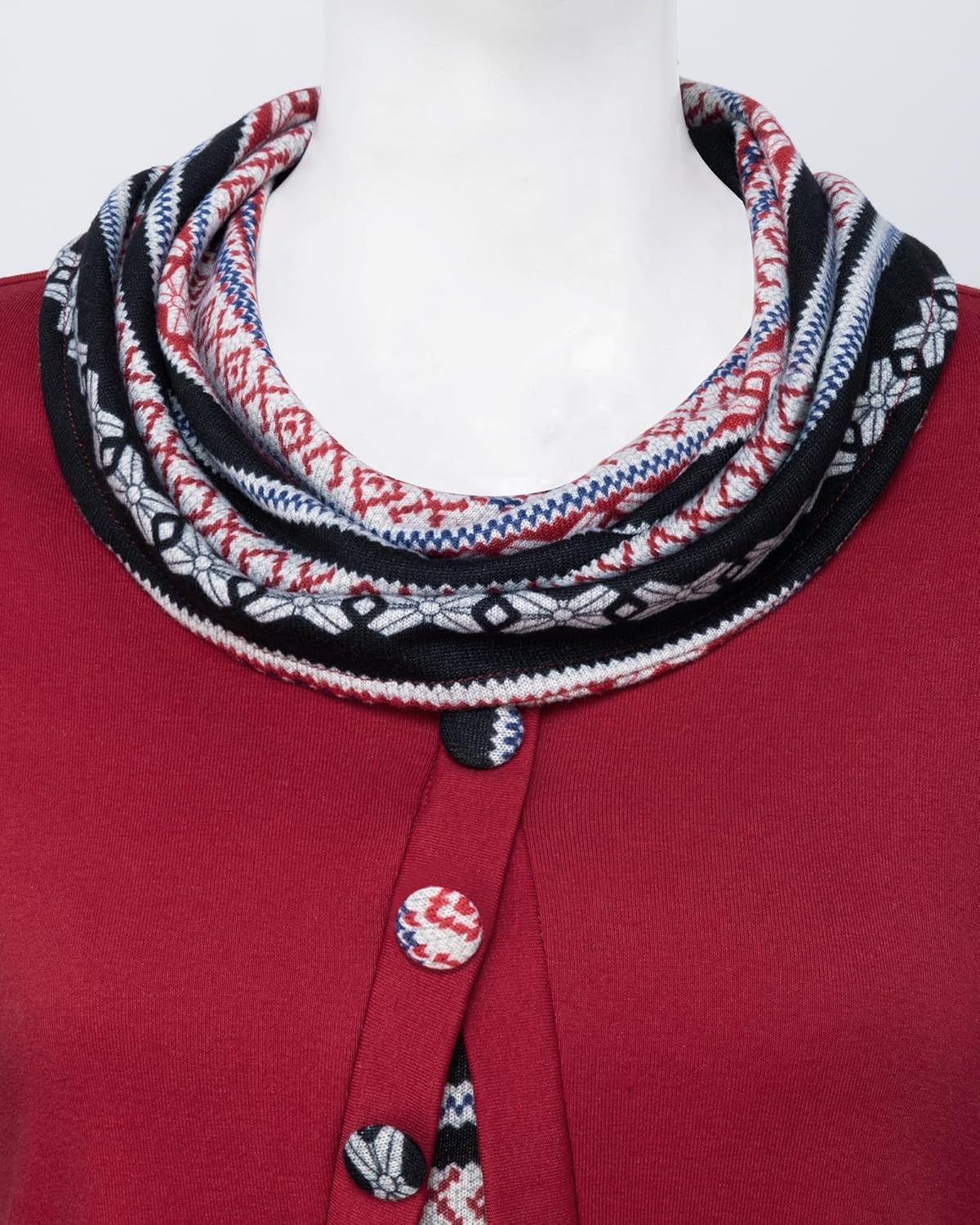 VALOLIA Womens Cowl Neck Long Sleeve Tunic Tops Button Casual Loose Shirts