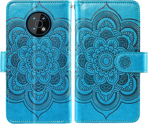 Miniatura 5 de Asuwish Funda para teléfono Nokia G50 5G con protector de pantalla de vidrio templado y tarjetero de cuero con diseño de flores, soporte para