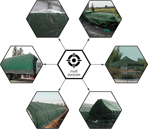 Miniatura 2 de CARTMAN Lona de polietileno resistente impermeable de tamaño acabado, 12 x 40 pies, 8 mil de grosor, cubierta protectora multiusos para emergencia,