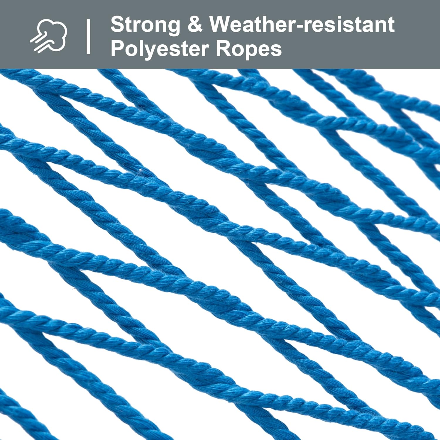 SUNCREAT Polyester Rope Hammock with Extra Large Pillow, Carrying Bag and Tree Hooks, 450 lbs Capacity