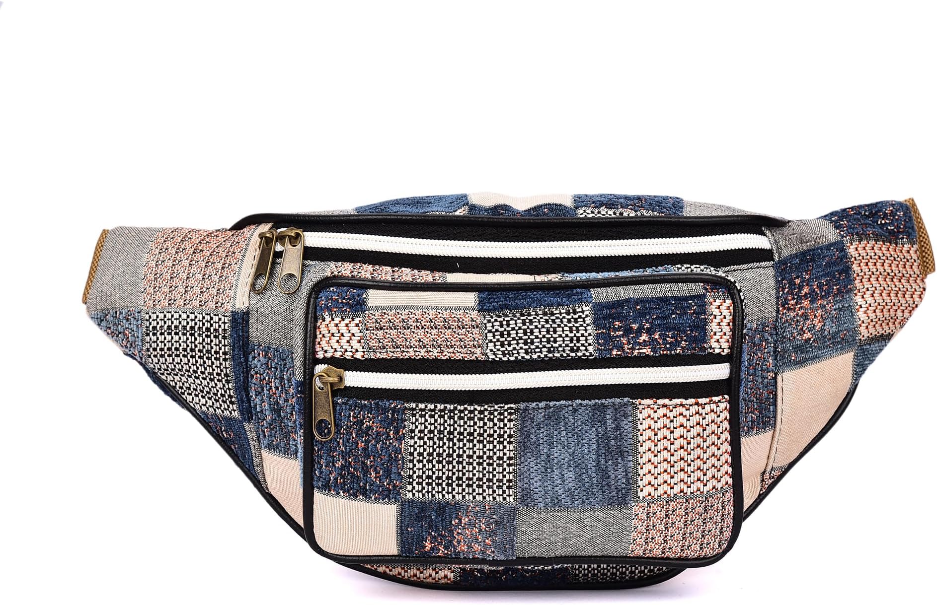 K London Stylish Canvas Multi Colored Ethnic Design Waist Pack Waist Pouch Travel Pouch Passport Holder Waist Bag with Adjustable Strap(11702_Multi)