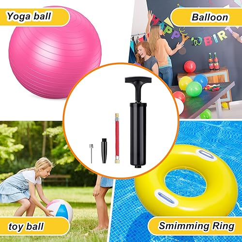 Miniatura 7 de Jerify Kit de bomba de bola de 8 pulgadas, bomba de aire portátil de pelota deportiva para fútbol con manguera de extensión de aguja, inflador para