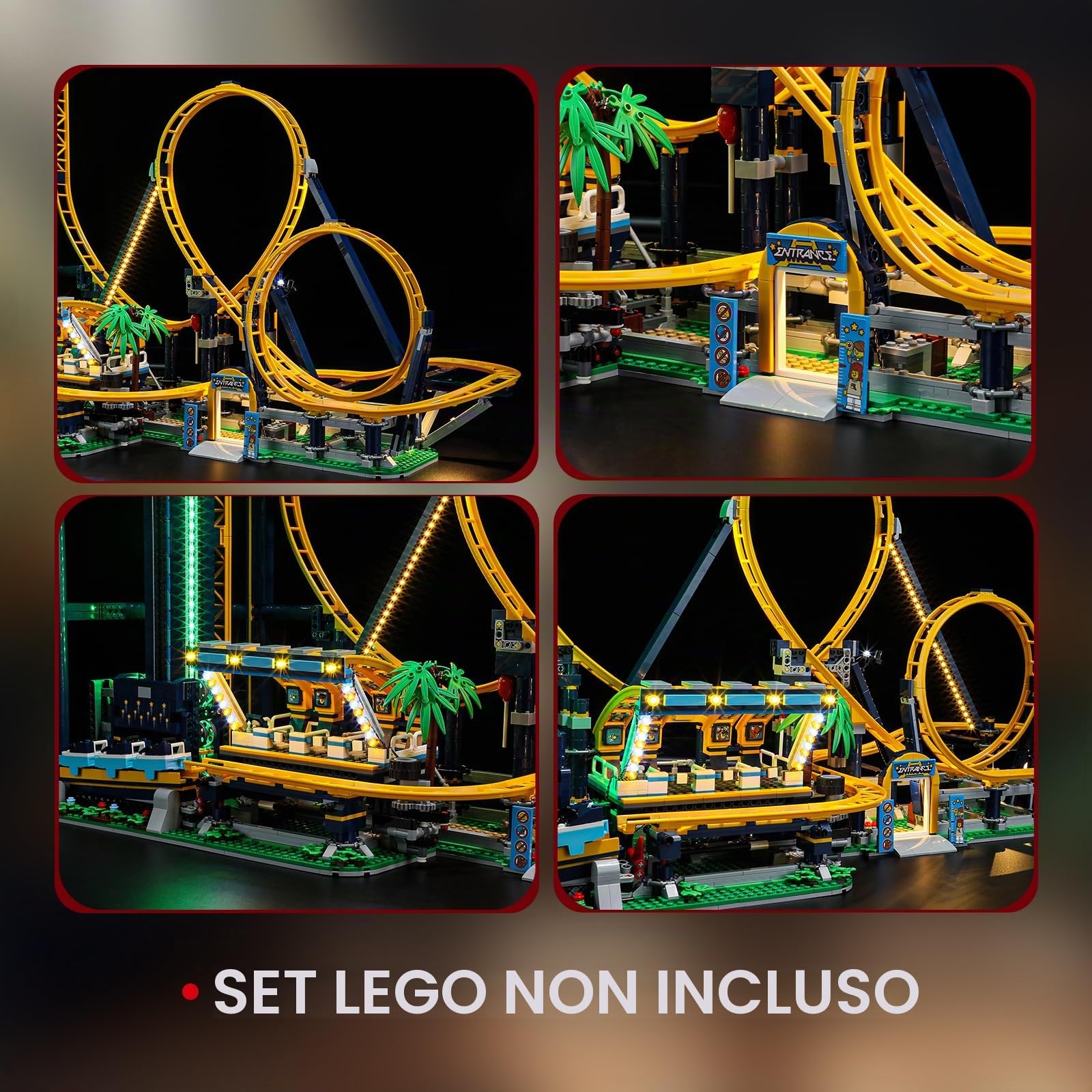 BRIKSMAX Kit di illuminazione a led per LEGO Icons Montagne russe - Compatible with Lego 10303 Modello di blocchi predefiniti- Non includere il set Lego