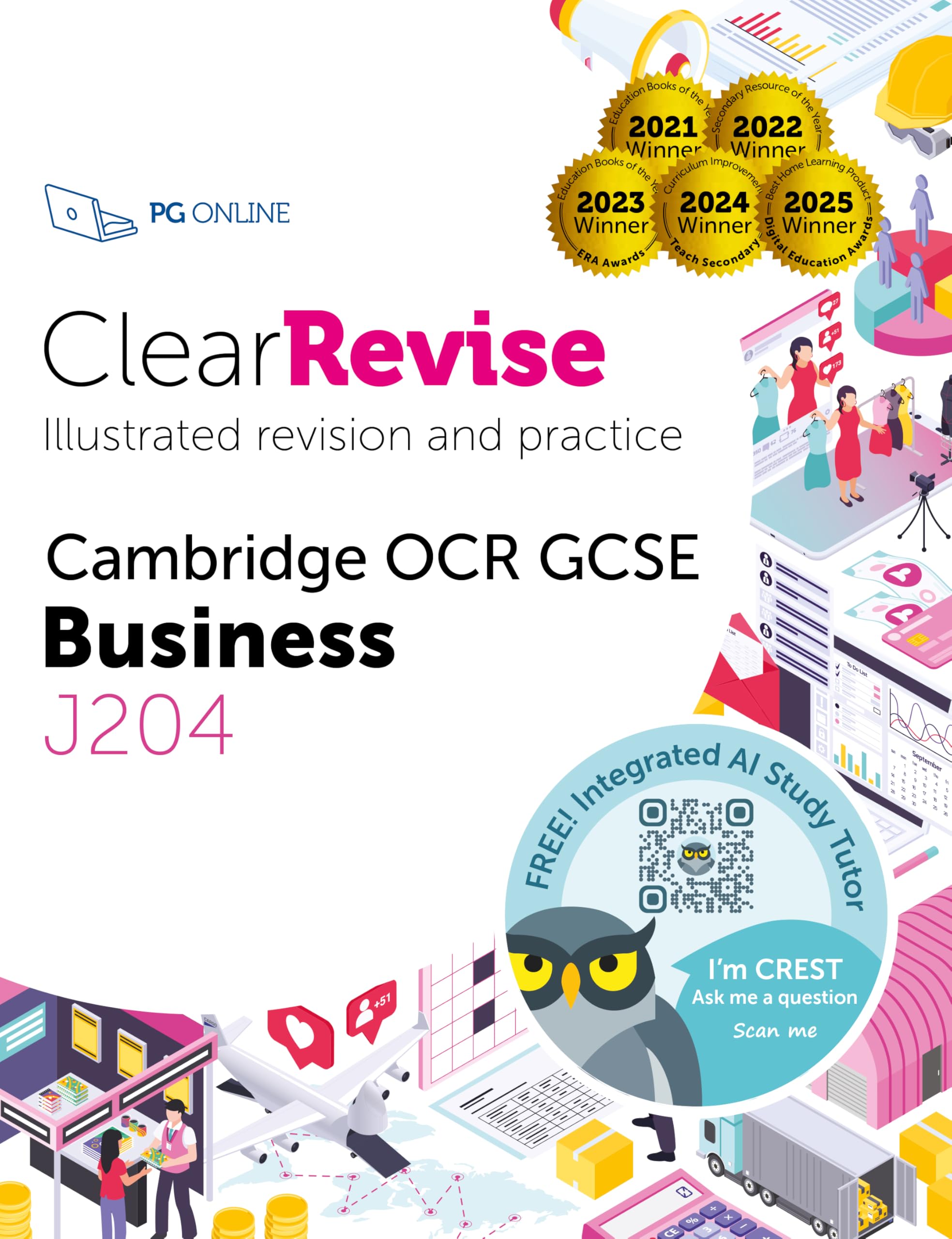 GCSE OCR Business: Illustrated Revision and Practice with CREST AI Exam Tutor (ClearRevise OCR GCSE Business J204)