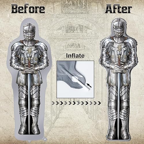 Miniatura 8 de Lidmada Globos de fiesta de caballero, suministros de decoración de castillo medieval, globos de aluminio para fiesta de cumpleaños temática