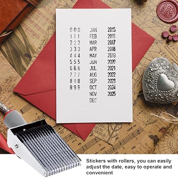 Number Roller Stamps | Changeable Number Stamp Date Stamp Personalized Number Symbol Rolling Wheel Stamp,Multi-Function Rubber Scrapbooking Roller Stationery Office Changeable Stamps,14 Digits