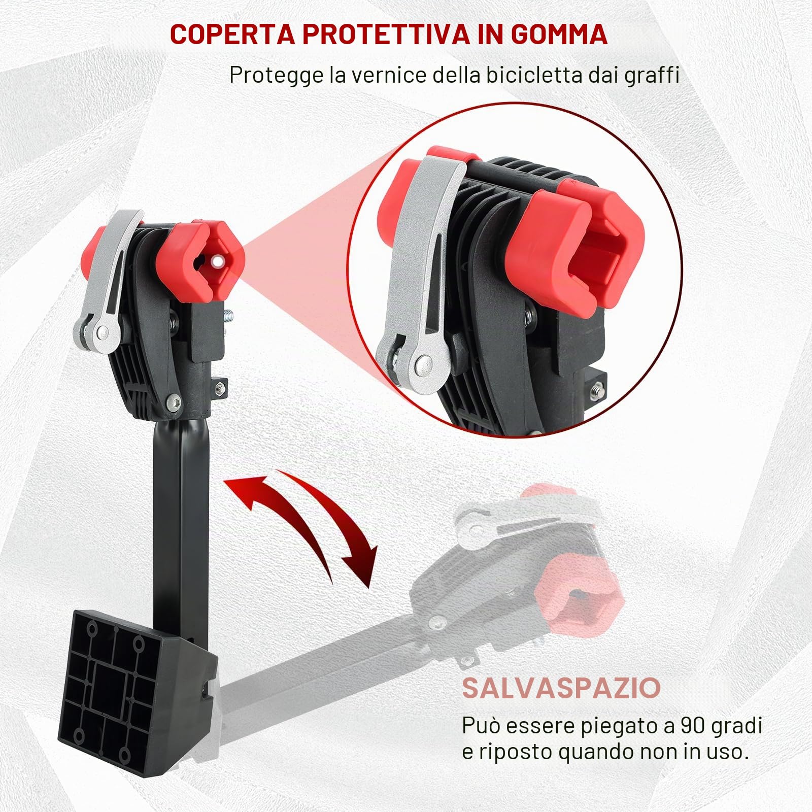 DASBET Supporto per Riparazione Bici da Parete - Pieghevole per Garage o Casa - Montaggio a Parete per Manutenzione Biciclette