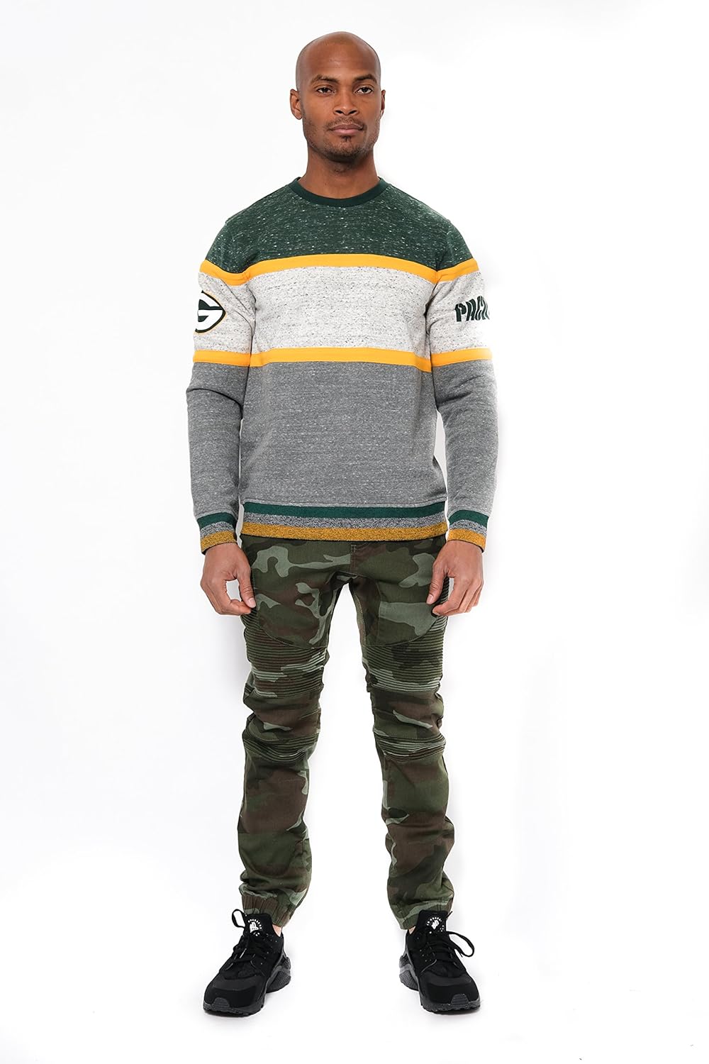 Ultra Game NFL Men's Fleece Sweatshirt Long Sleeve Shirt Block Stripe : Clothing