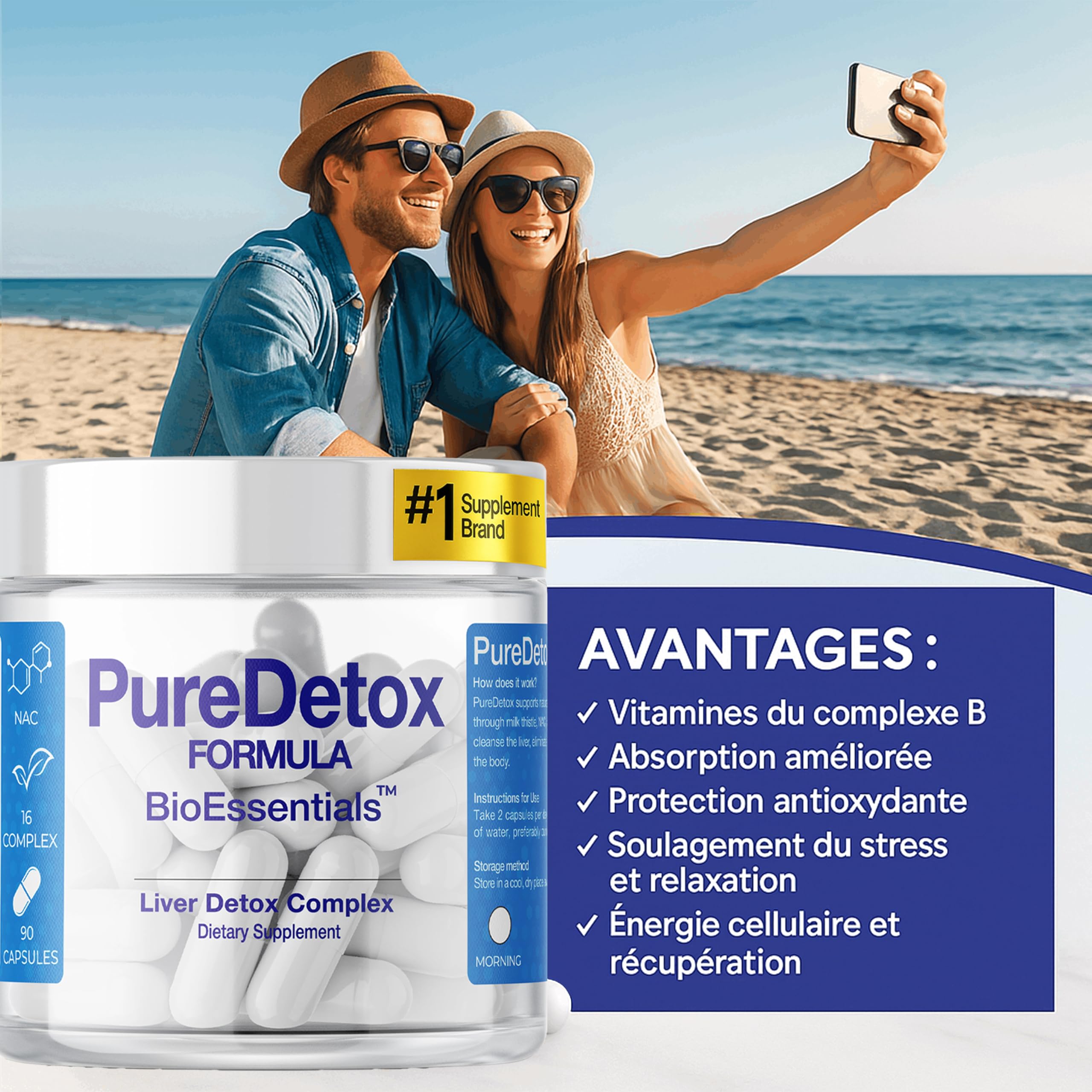 PureDetox – Complexe Détox & Soutien Hépatique – Chardon-Marie 300mg 91% Silymarine – Bien-être Quotidien & Antioxydant – L-Carnitine + Artichaut – 60 Gélules Végétales