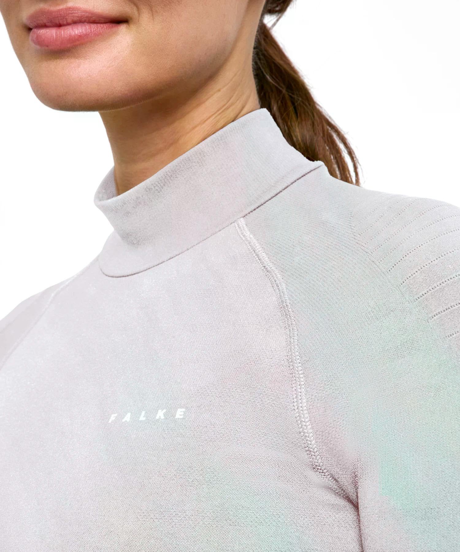 FALKE Mujer Maximum Warm High Neck Camiseta técnica Deportiva Manga Larga para climas fríos a Muy fríos Secado rápido Transpirable sostenible Hilo Funcional 1 Pieza