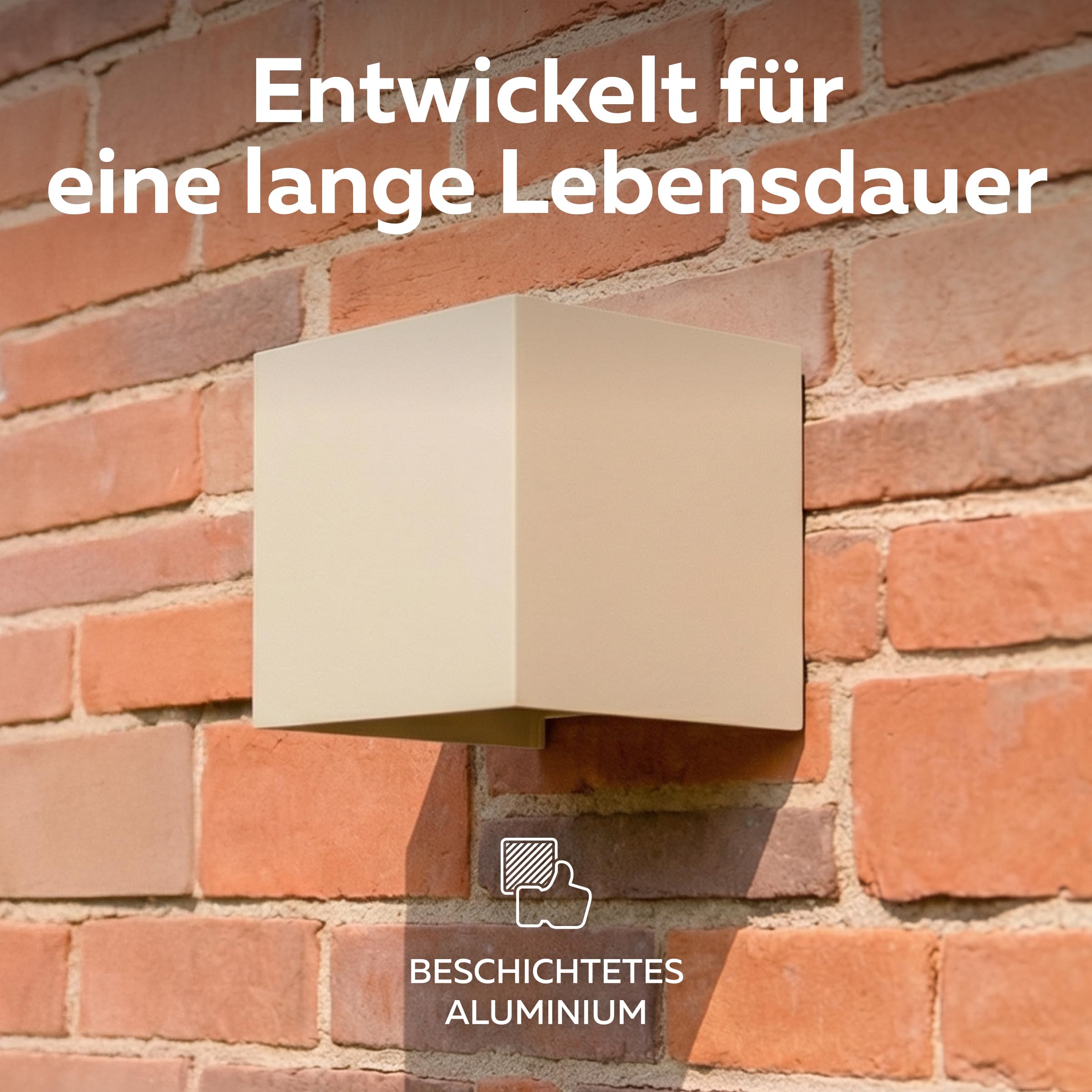 CALEX Bari Wandleuchte, Innen & Außen, Warmweißes Up & Down Licht, Einstellbarer Lichtstrahl, Wasserdicht, Sandfarbe, 2-Pack