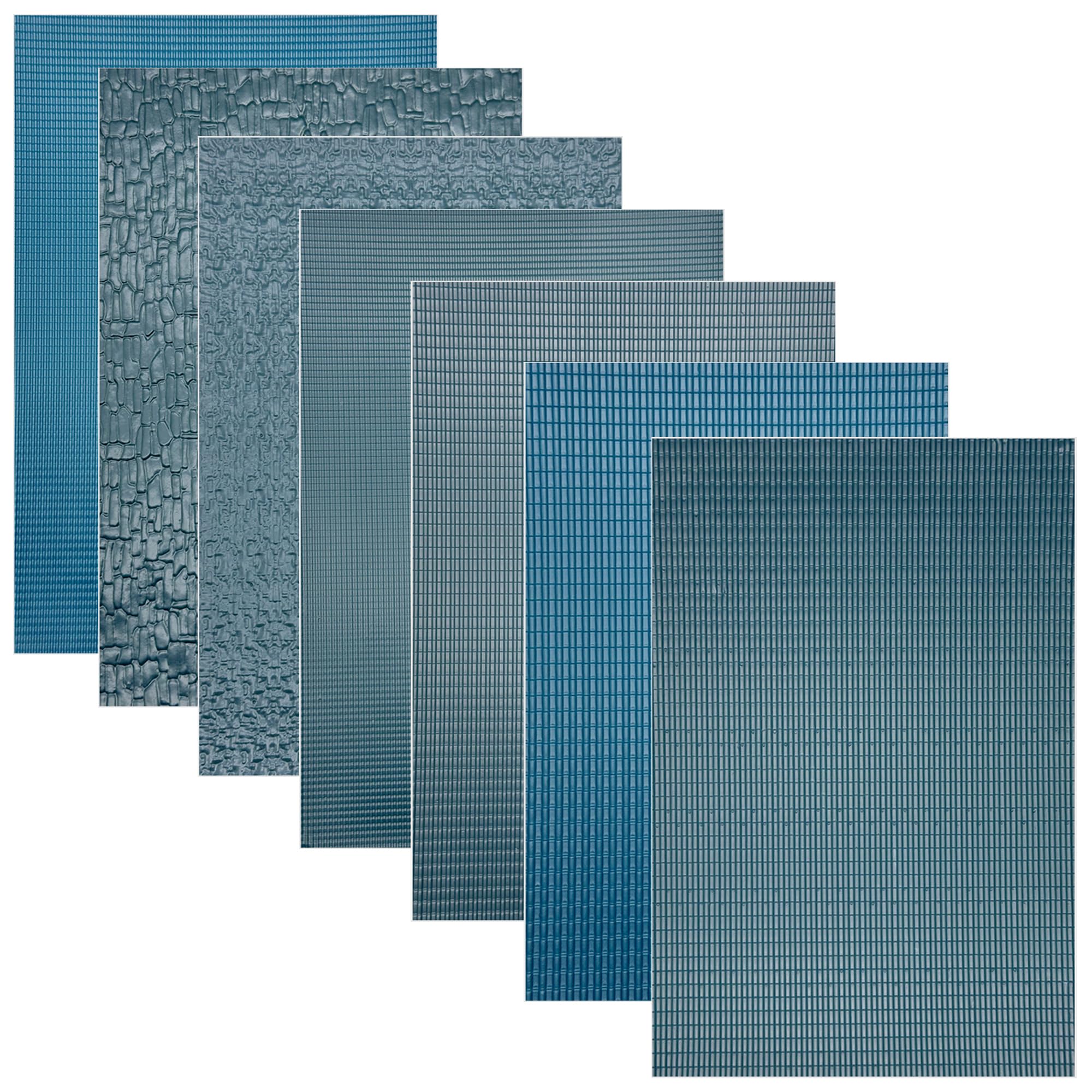 Attuslla 7 PCS Miniature Model Tiles, Mini Roof Tiles PVC Model Roof Tiles, Mini DIY Tiles Model Building Set for Model Building Sand Table Railway Fairy Garden, Gray