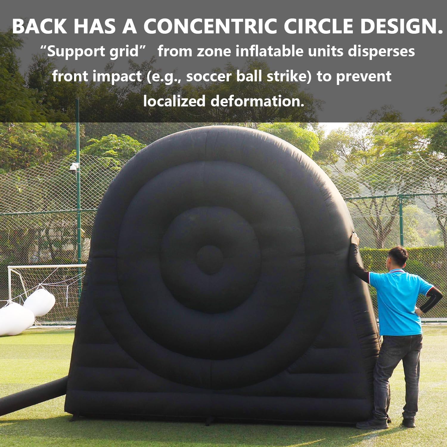 SAYOK Outdoor Oxford Cloth Inflatable Soccer Darts Board with 8pcs Inflatable Balls for Sports Game, 16.4ft Tall