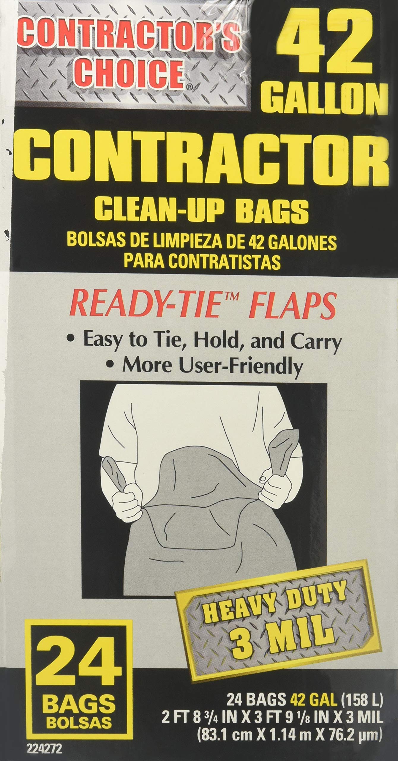 Contractor's Choice 24-Count 42-Gallon Outdoor Construction Trash Bags