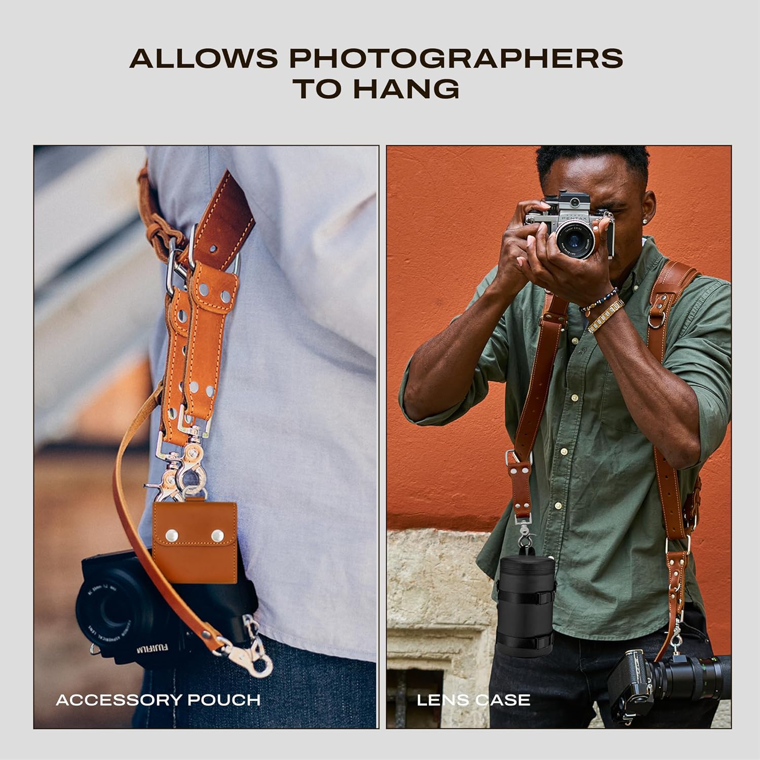 C Coiro Extra Attachments Single and Dual Camera Harness for Camera Bag, Sling Bag, Pouch, Lens Case