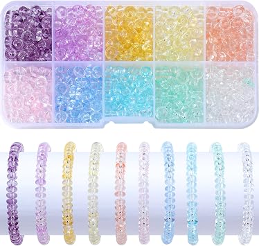 800Pcs Abacus Glass Beads for Woman Bracelet Crystal Glass Charm Rondelle Spacer Beads DIY Craft Jewelry Making 3x6mm CLR
