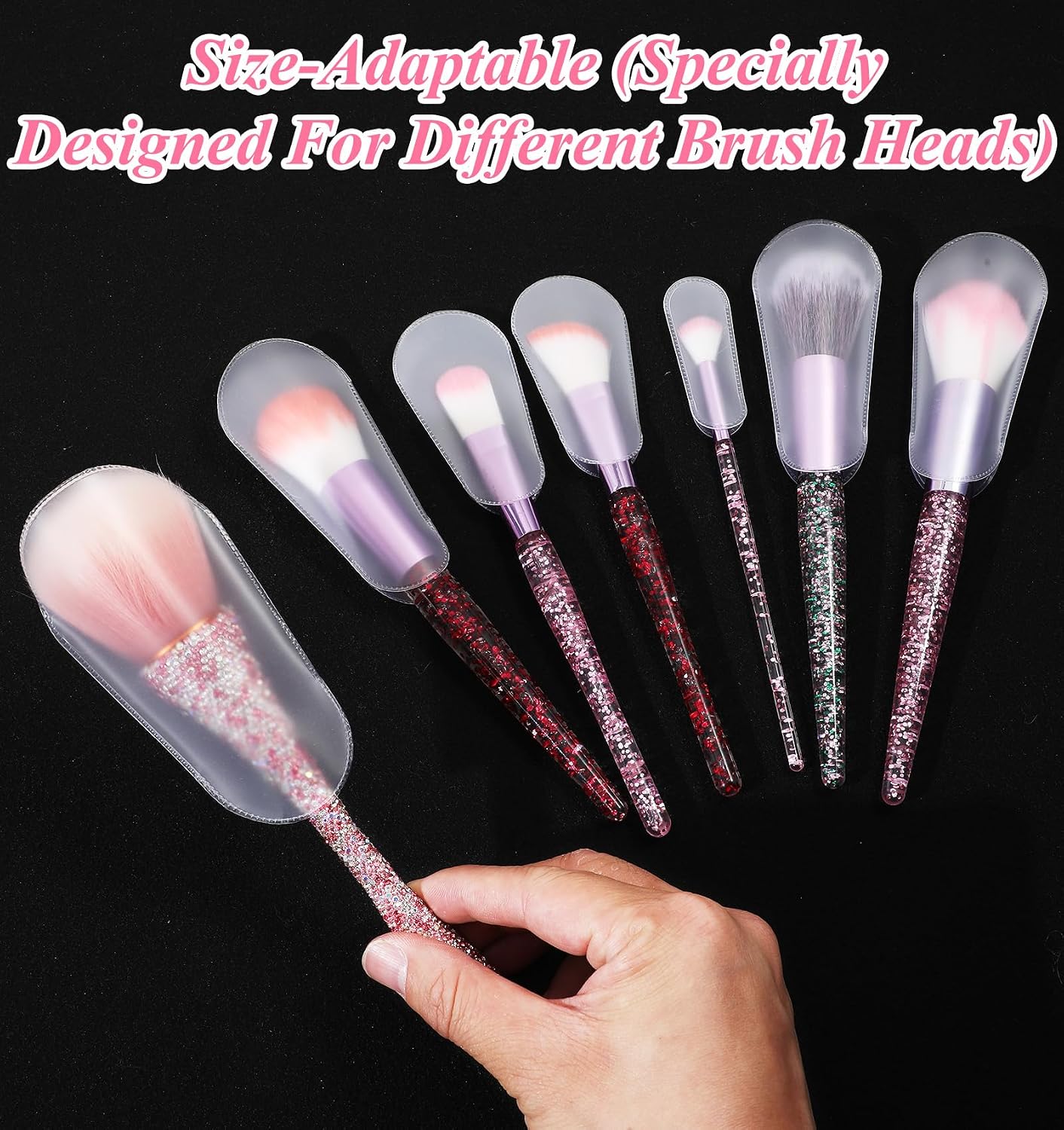 25 Pcs Makeup Brush Covers for Travel, Makeup Brush Cover for Travel & Storage (Multiple Sizes)
